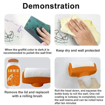 Antibacterial Wall Paint – Strong Repair Latex Paint with Roller Brush for Living Room & Kitchen - Dis & Dat Shop