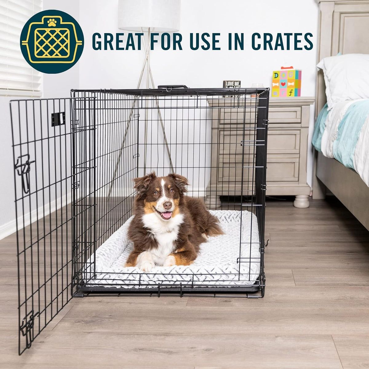 Bolster Mat Dog Bed & Crate Mat (Plush & Versatile Washable Dog Bed Perfect Dog Crate Mat and Calming Dog Bed) Small Dog Bed Size Measures 18" X 24" - Dis & Dat Shop