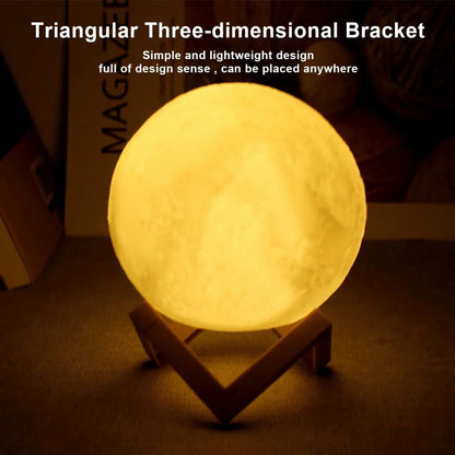 D5 Starry Moon Lamp 8Cm - LED Night Light with Stand, Perfect for Bedroom Decor and Gifts - Dis & Dat Shop