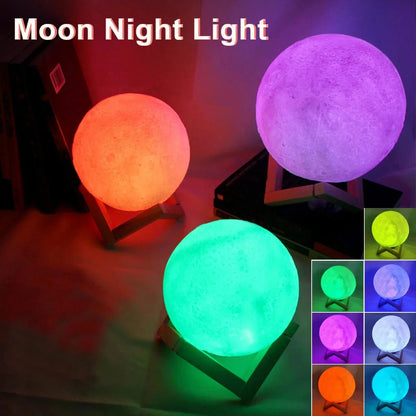 D5 Starry Moon Lamp 8Cm - LED Night Light with Stand, Perfect for Bedroom Decor and Gifts - Dis & Dat Shop