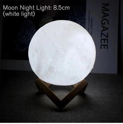 D5 Starry Moon Lamp 8Cm - LED Night Light with Stand, Perfect for Bedroom Decor and Gifts - Dis & Dat Shop