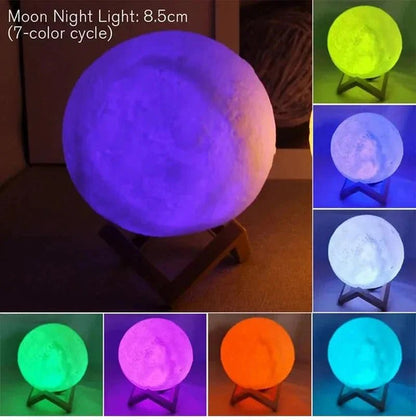 D5 Starry Moon Lamp 8Cm - LED Night Light with Stand, Perfect for Bedroom Decor and Gifts - Dis & Dat Shop