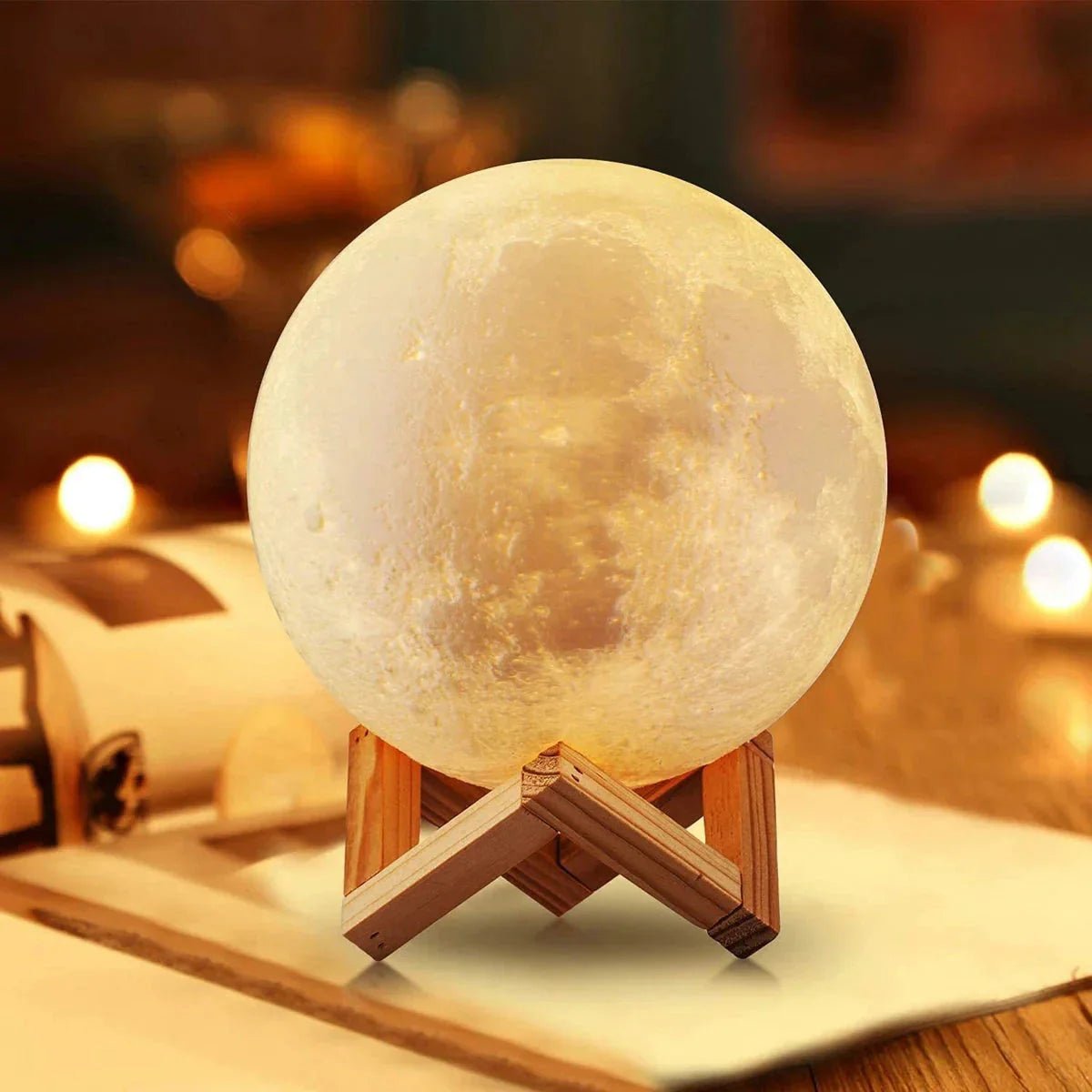 D5 Starry Moon Lamp 8Cm - LED Night Light with Stand, Perfect for Bedroom Decor and Gifts - Dis & Dat Shop