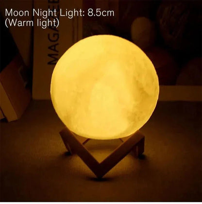D5 Starry Moon Lamp 8Cm - LED Night Light with Stand, Perfect for Bedroom Decor and Gifts - Dis & Dat Shop
