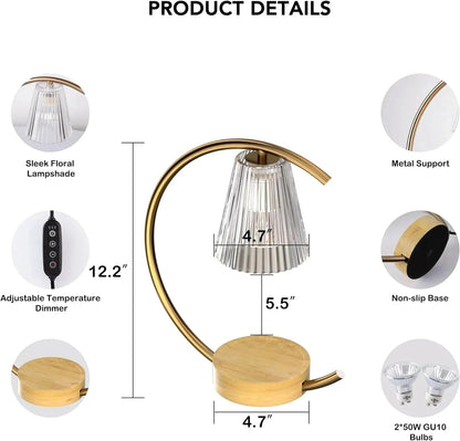 Dimmable Candle Warmer Lamp – Efficient, Flame-Free Fragrance - Dis & Dat Shop