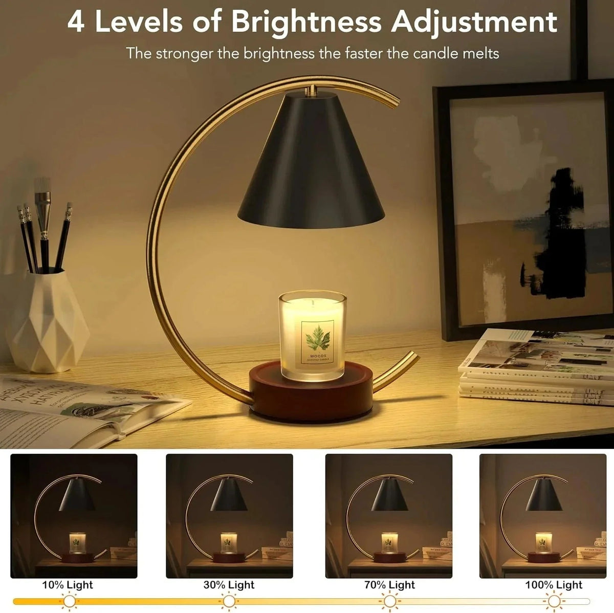 Dimmable Candle Warmer Lamp – Efficient, Flame-Free Fragrance - Dis & Dat Shop