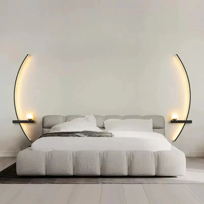 Modern LED Wall Lamp – Minimalist Art Design for Bedroom, Living Room, and Bathroom, Gold/Black - Dis & Dat Shop