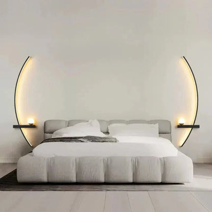 Modern LED Wall Lamp – Minimalist Art Design for Bedroom, Living Room, and Bathroom, Gold/Black - Dis & Dat Shop