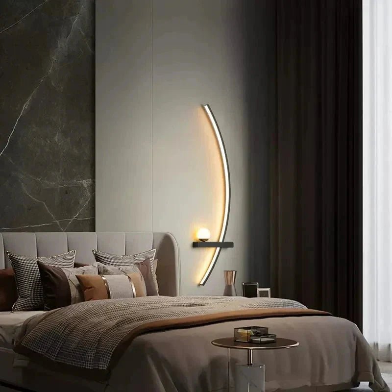 Modern LED Wall Lamp – Minimalist Art Design for Bedroom, Living Room, and Bathroom, Gold/Black - Dis & Dat Shop