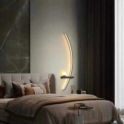 Modern LED Wall Lamp – Minimalist Art Design for Bedroom, Living Room, and Bathroom, Gold/Black - Dis & Dat Shop