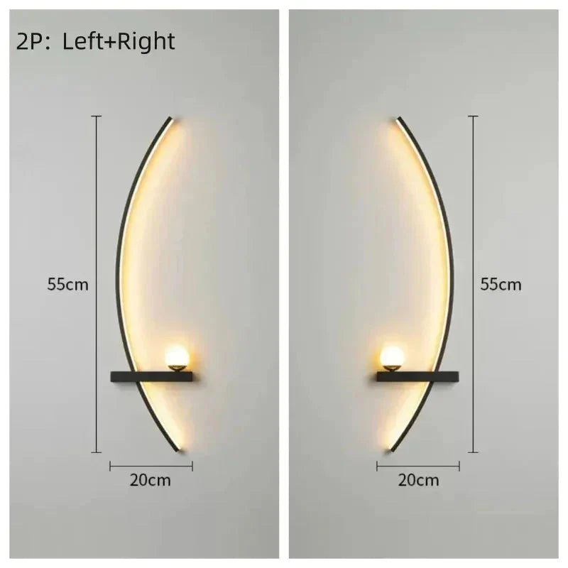 Modern LED Wall Lamp – Minimalist Art Design for Bedroom, Living Room, and Bathroom, Gold/Black - Dis & Dat Shop