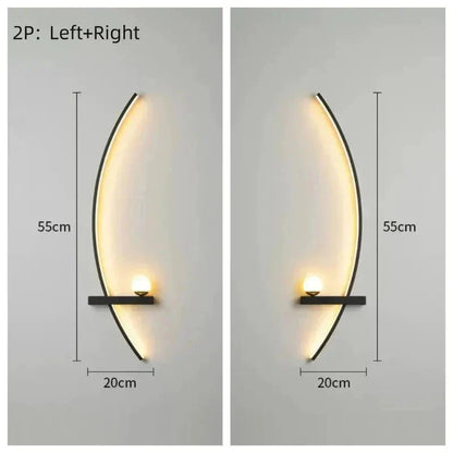 Modern LED Wall Lamp – Minimalist Art Design for Bedroom, Living Room, and Bathroom, Gold/Black - Dis & Dat Shop
