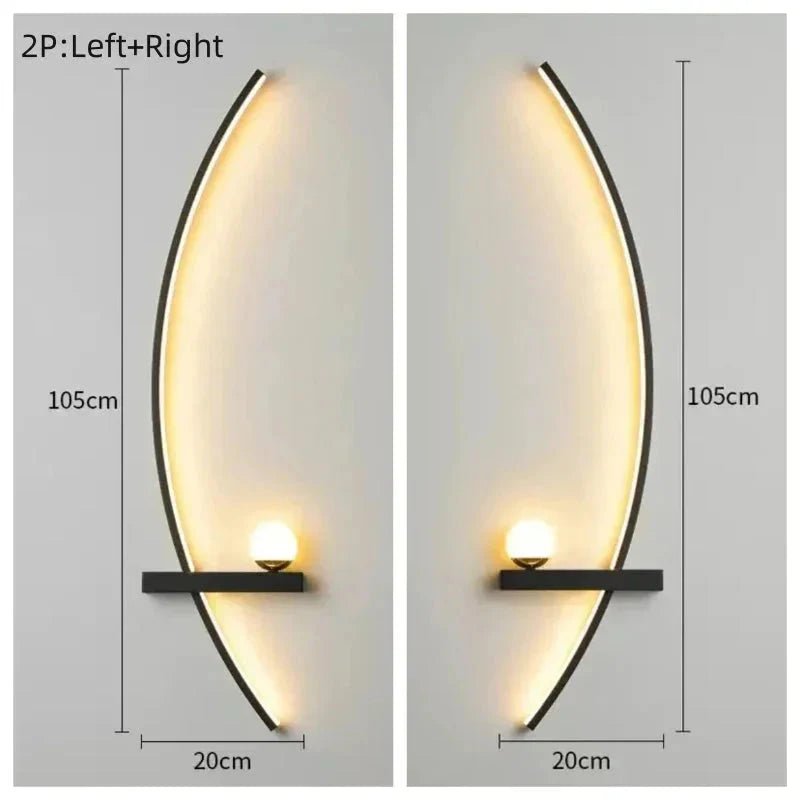 Modern LED Wall Lamp – Minimalist Art Design for Bedroom, Living Room, and Bathroom, Gold/Black - Dis & Dat Shop