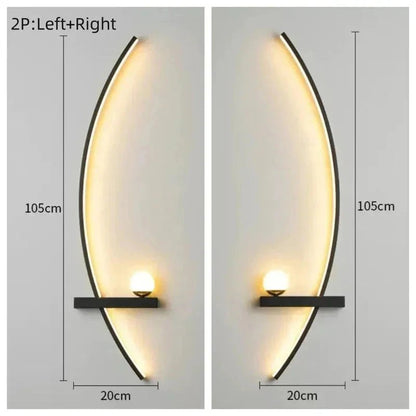 Modern LED Wall Lamp – Minimalist Art Design for Bedroom, Living Room, and Bathroom, Gold/Black - Dis & Dat Shop
