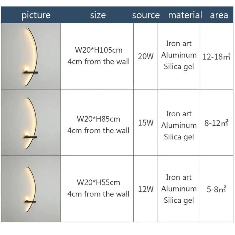 Modern LED Wall Lamp – Minimalist Art Design for Bedroom, Living Room, and Bathroom, Gold/Black - Dis & Dat Shop