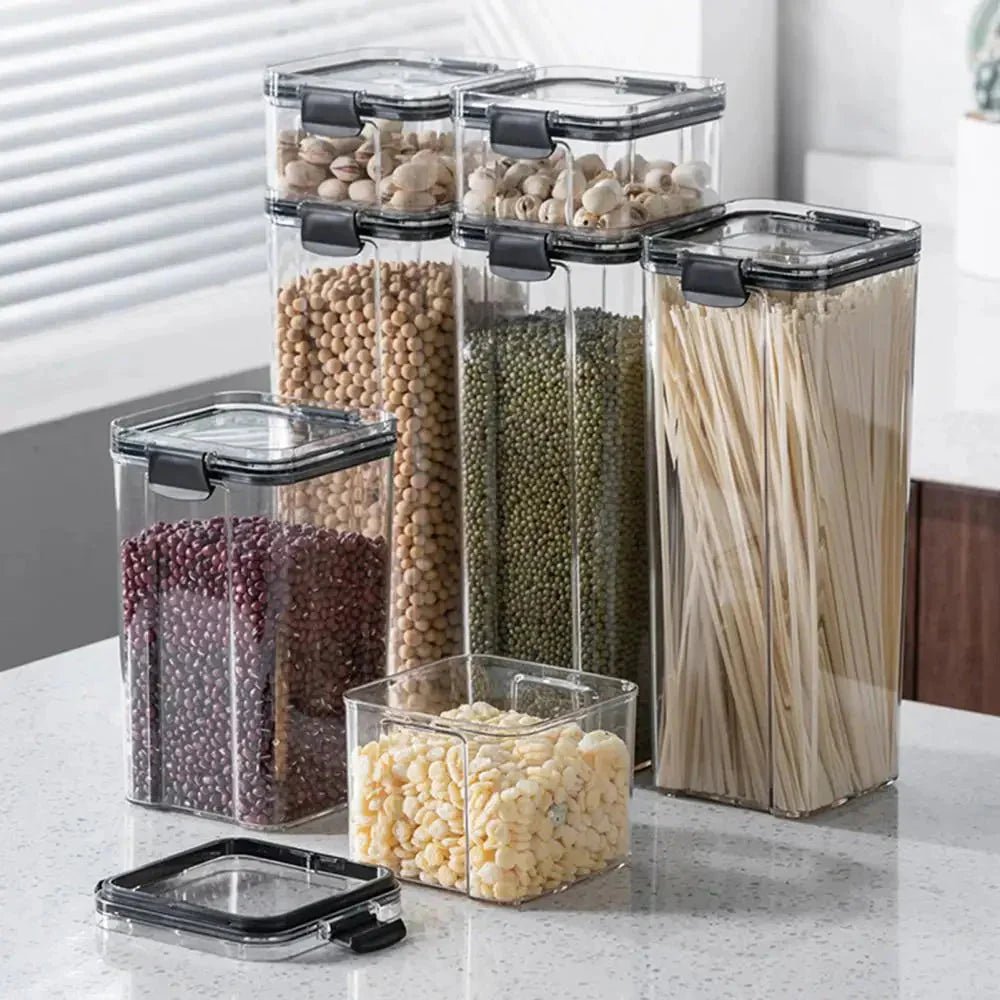 Multipurpose Food Storage Containers Set - Clear Jars with Lids for Cereal, Candy, and Dry Goods - Dis & Dat Shop