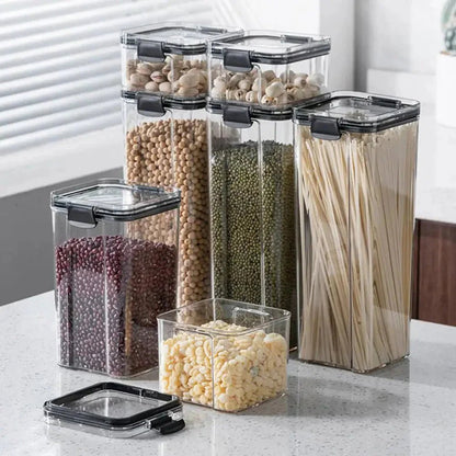 Multipurpose Food Storage Containers Set - Clear Jars with Lids for Cereal, Candy, and Dry Goods - Dis & Dat Shop