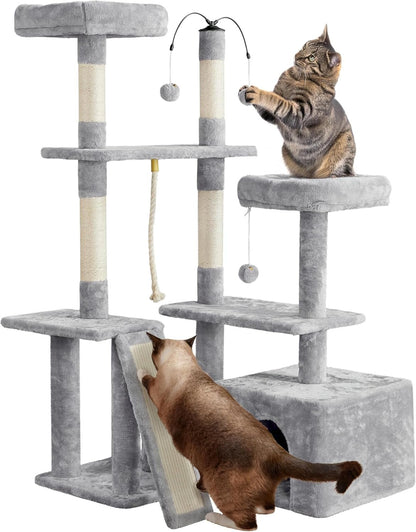 Yaheetech 53" Cat Tree — Multi-Level Play Tower for Indoor Cats - Dis & Dat Shop