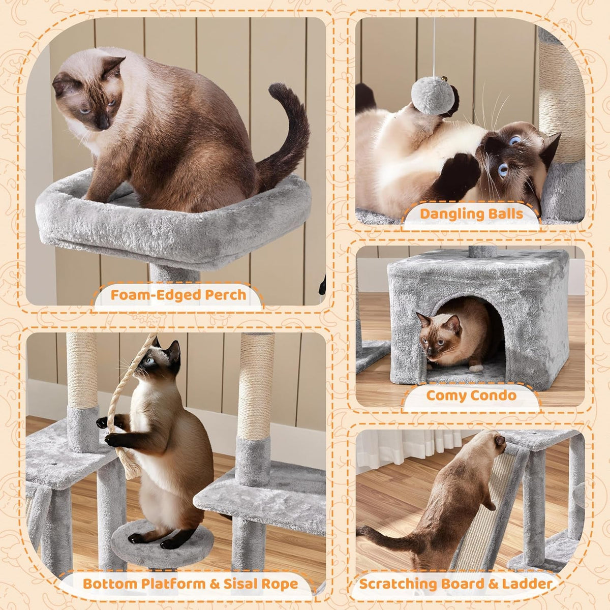 Yaheetech 53" Cat Tree — Multi-Level Play Tower for Indoor Cats - Dis & Dat Shop