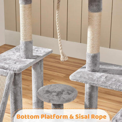 Yaheetech 53" Cat Tree — Multi-Level Play Tower for Indoor Cats - Dis & Dat Shop